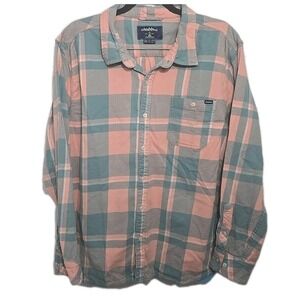 CHUBBIES Flannel Shirt Mens Size XXL Button Down Blue Green Pink Plaid
